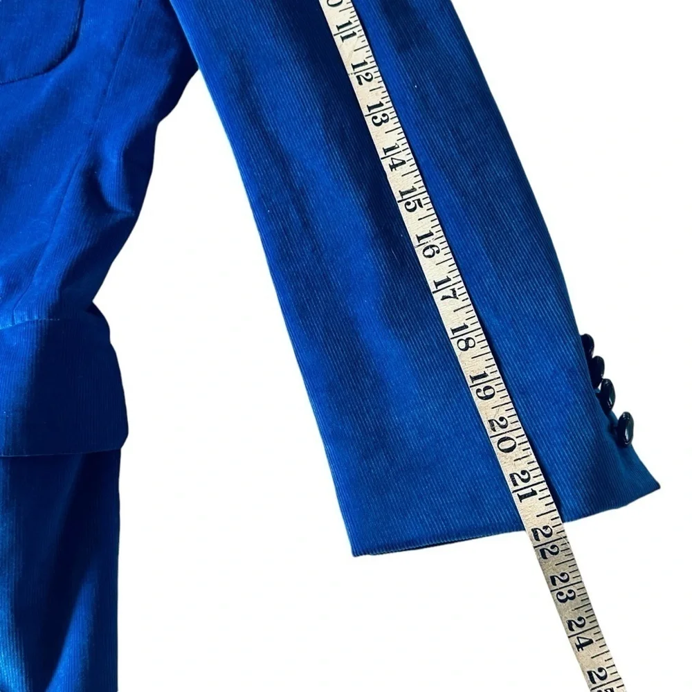 Hickey Freeman Blue Micro Corduroy Blazer Sport Coat USA Men’s L Classic Fit